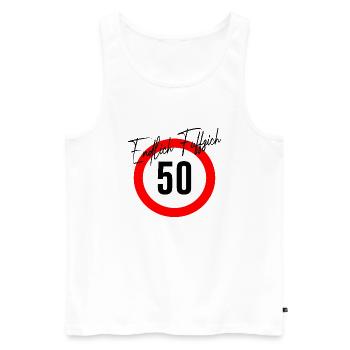 50. Geburtstag Geschenk Fuffzich - Männer Premium Bio Tank Top - Weiß - Vorne - Michal (187cm)