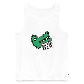 Crocodile Dicton Mangez Les Riches Art de rue Politique de gauche - Débardeur bio Premium Homme - blanc - Devant - AI Model Male 178 light (178cm)