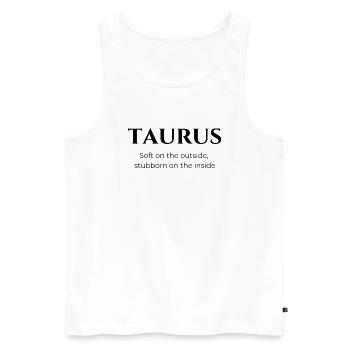 Sternzeichen Stier – mutig und zielstrebig - Männer Premium Bio Tank Top - Weiß - Vorne - AI Model Male 178 light (178cm)