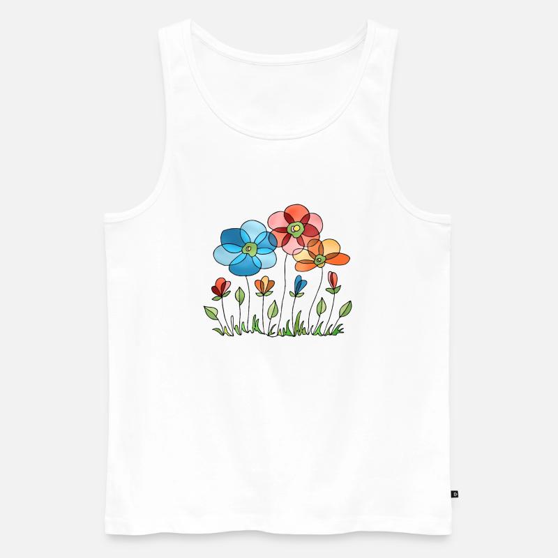 Blumen - Männer Premium Bio Tank Top - Weiß