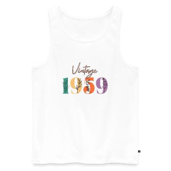 Vintage 1959 Floral - Men's Premium Organic Tank Top - white - Front - Michal (187cm)