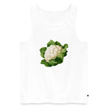 Chou-fleur - Débardeur bio Premium Homme - blanc - Devant - AI Model Male 178 light (178cm)