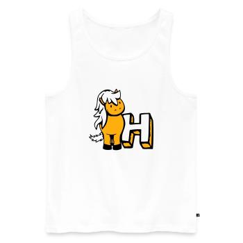 Horse H Horse Letter ABC English Learning School - Men's Premium Organic Tank Top - white - Front - Michal (187cm)