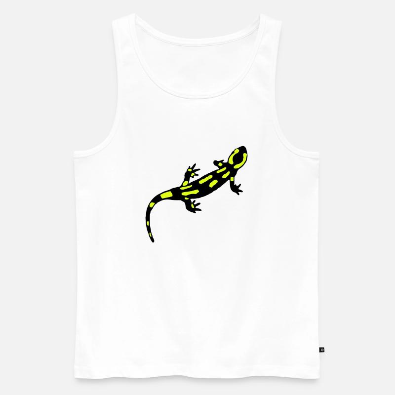 Feuersalamander (gebändert) - Männer Premium Bio Tank Top - Weiß