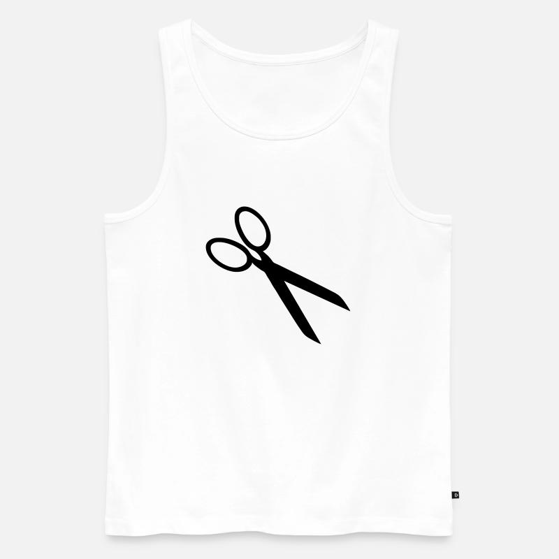 Schere - Männer Premium Bio Tank Top - Weiß