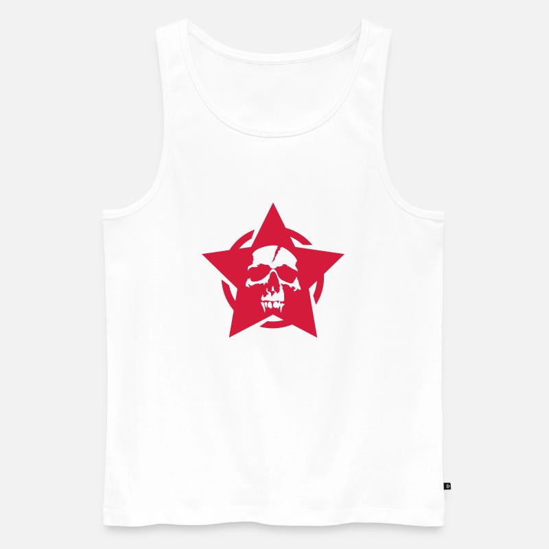 Totenkopf - Männer Premium Bio Tank Top - Weiß