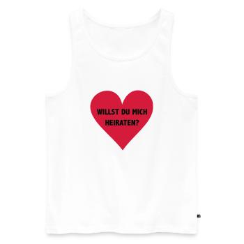 willst du mich heiraten? - Männer Premium Bio Tank Top - Weiß - Vorne - AI Model Male 178 light (178cm)
