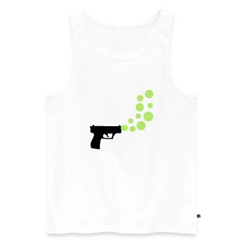 bubble gun - Débardeur bio Premium Homme - blanc - Devant - AI Model Male 178 light (178cm)