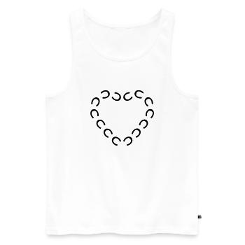 empreintes cheval coeur - Débardeur bio Premium Homme - blanc - Devant - AI Model Male 178 light (178cm)