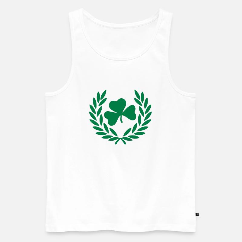Klee Blume krone - Männer Premium Bio Tank Top - Weiß