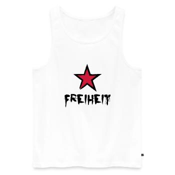 Freiheit - Männer Premium Bio Tank Top - Weiß - Vorne - Michal (187cm)