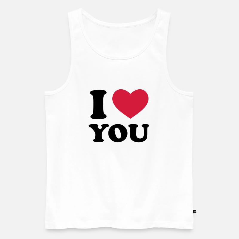 I Love You - Männer Premium Bio Tank Top - Weiß