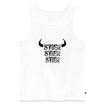 Stier, Stier, Stier!! - Männer Premium Bio Tank Top - Weiß - Vorne - AI Model Male 178 light (178cm)