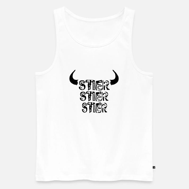 Stier, Stier, Stier!! - Männer Premium Bio Tank Top - Weiß
