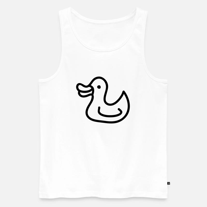 Entchen - Ente - Line - Männer Premium Bio Tank Top - Weiß