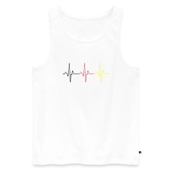 Deutschland Herzschlag - Männer Premium Bio Tank Top - Weiß - Vorne - Michal (187cm)