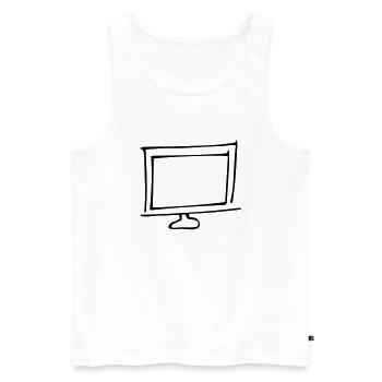 Bildschirm,Fernsehgerät,Fernseher,Glotze,TV,Röhre, - Männer Premium Bio Tank Top - Weiß - Vorne - AI Model Male 178 light (178cm)
