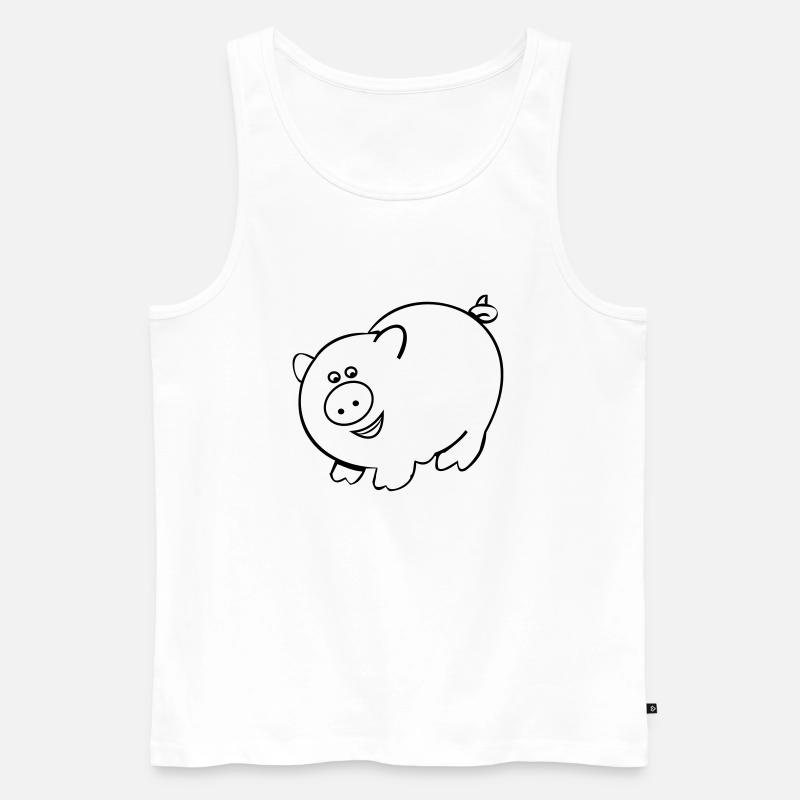 Schwein - Männer Premium Bio Tank Top - Weiß