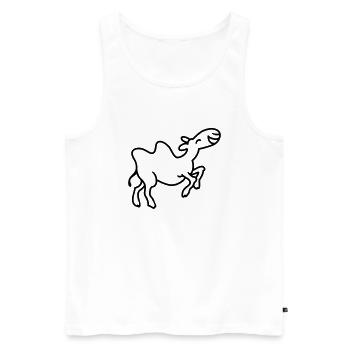 Kamel hat Spaß - line - Männer Premium Bio Tank Top - Weiß - Vorne - AI Model Male 178 light (178cm)