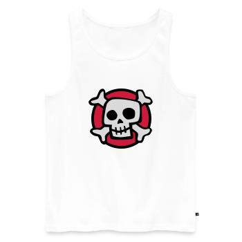comic_skull_072011_a_3c - Débardeur bio Premium Homme - blanc - Devant - AI Model Male 178 light (178cm)