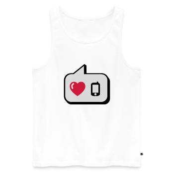 Sprechblase i love telefonieren - Männer Premium Bio Tank Top - Weiß - Vorne - Michal (187cm)