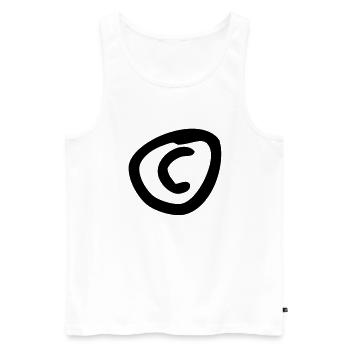 copyright c - Männer Premium Bio Tank Top - Weiß - Vorne - Michal (187cm)
