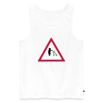 Soutien retraités - Débardeur bio Premium Homme - blanc - Devant - AI Model Male 178 light (178cm)