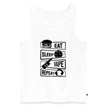 Eat Sleep Vape Repeat - Vaping Vaper Subohm Liquid - Männer Premium Bio Tank Top - Weiß - Vorne - AI Model Male 178 light (178cm)