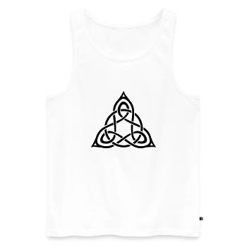 Dreiecksknoten - Männer Premium Bio Tank Top - Weiß - Vorne - Michal (187cm)