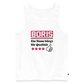 boris - Men's Premium Organic Tank Top - white - Front - AI Model Male 178 light (178cm)