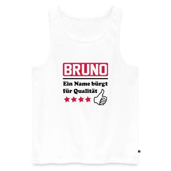 bruno - Männer Premium Bio Tank Top - Weiß - Vorne - AI Model Male 178 light (178cm)