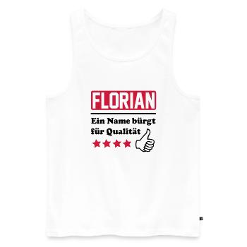 florian - Men's Premium Organic Tank Top - white - Front - Michal (187cm)