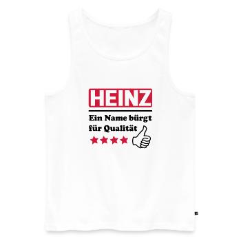 heinz - Männer Premium Bio Tank Top - Weiß - Vorne - Michal (187cm)
