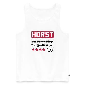 horst - Men's Premium Organic Tank Top - white - Front - Michal (187cm)