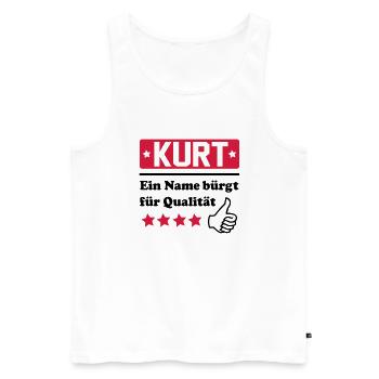 kurt - Männer Premium Bio Tank Top - Weiß - Vorne - AI Model Male 178 light (178cm)