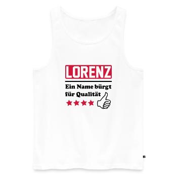 lorenz - Men's Premium Organic Tank Top - white - Front - AI Model Male 178 light (178cm)