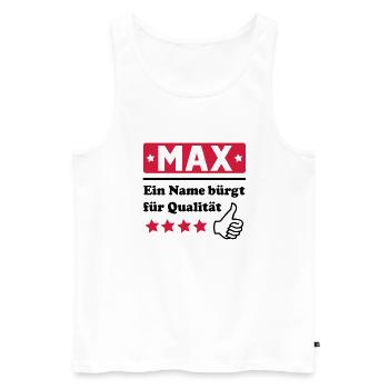 max - Men's Premium Organic Tank Top - white - Front - Michal (187cm)