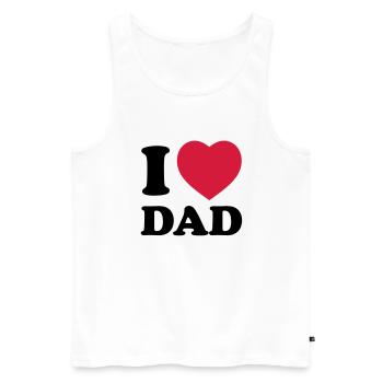 i_love_dad - Débardeur bio Premium Homme - blanc - Devant - Michal (187cm)