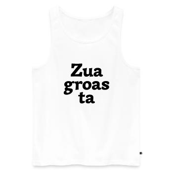 Zuagroasta - Männer Premium Bio Tank Top - Weiß - Vorne - AI Model Male 178 light (178cm)