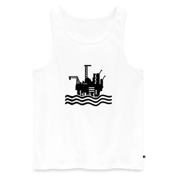 bohrinsel_design_t1 - Débardeur bio Premium Homme - blanc - Devant - Michal (187cm)