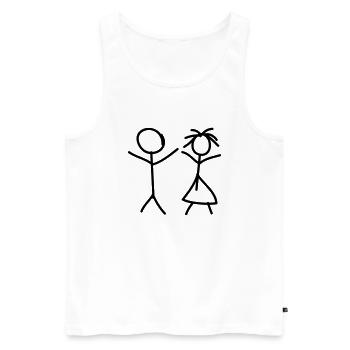 Mom And Dad - Männer Premium Bio Tank Top - Weiß - Vorne - Michal (187cm)