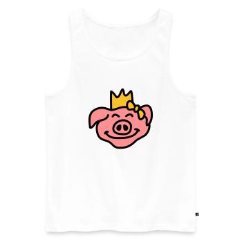 Pricess Pig Head - Men's Premium Organic Tank Top - white - Front - Michal (187cm)