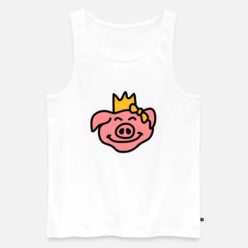 Pricess Pig Head - Männer Premium Bio Tank Top - Weiß