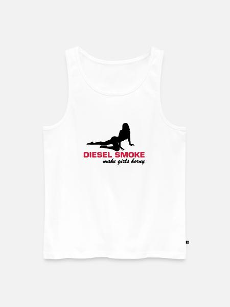 DIESEL SMOKE MAKE HORNY - Men's Premium Organic Tank Top - white