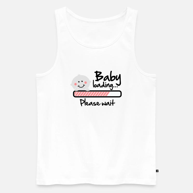 Baby loading - please wait - Männer Premium Bio Tank Top - Weiß