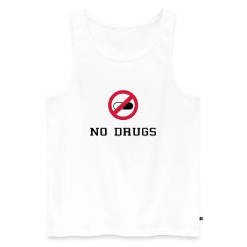 No Drugs / Say no to drugs / Drogen / Keine Drogen - Débardeur bio Premium Homme - blanc - Devant - AI Model Male 178 light (178cm)