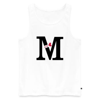 Capital letter M with hearts - Men's Premium Organic Tank Top - white - Front - AI Model Male 178 light (178cm)