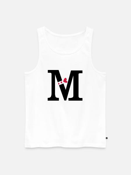 Capital letter M with hearts - Men's Premium Organic Tank Top - white