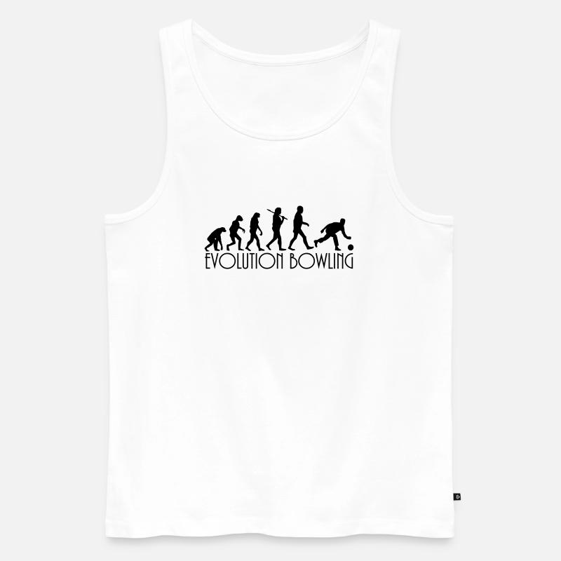 evolution Bowling - Men's Premium Organic Tank Top - white