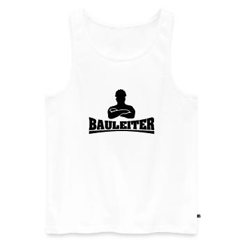 bauleiter3_mit_chef - Männer Premium Bio Tank Top - Weiß - Vorne - Michal (187cm)